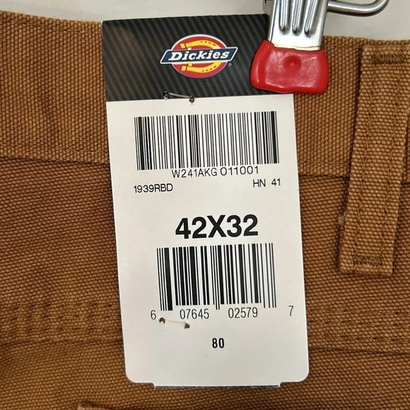 Dickies Carpenter jeans relaxed fit straight leg size 42 x 32 brown tool pockets - Picture 6 of 7